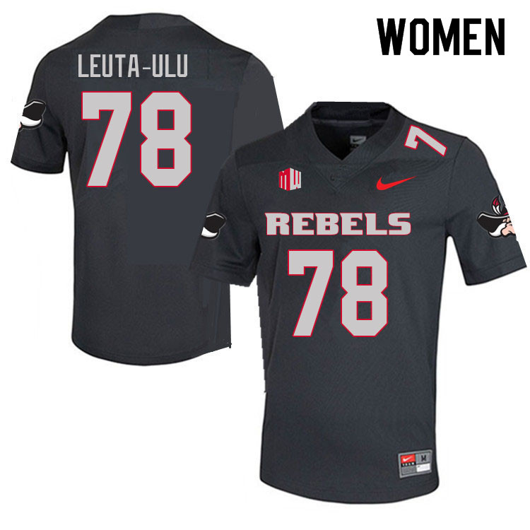 Women #78 Jeminai Leuta-Ulu UNLV Rebels College Football Jerseys Sale-Charcoal - Click Image to Close